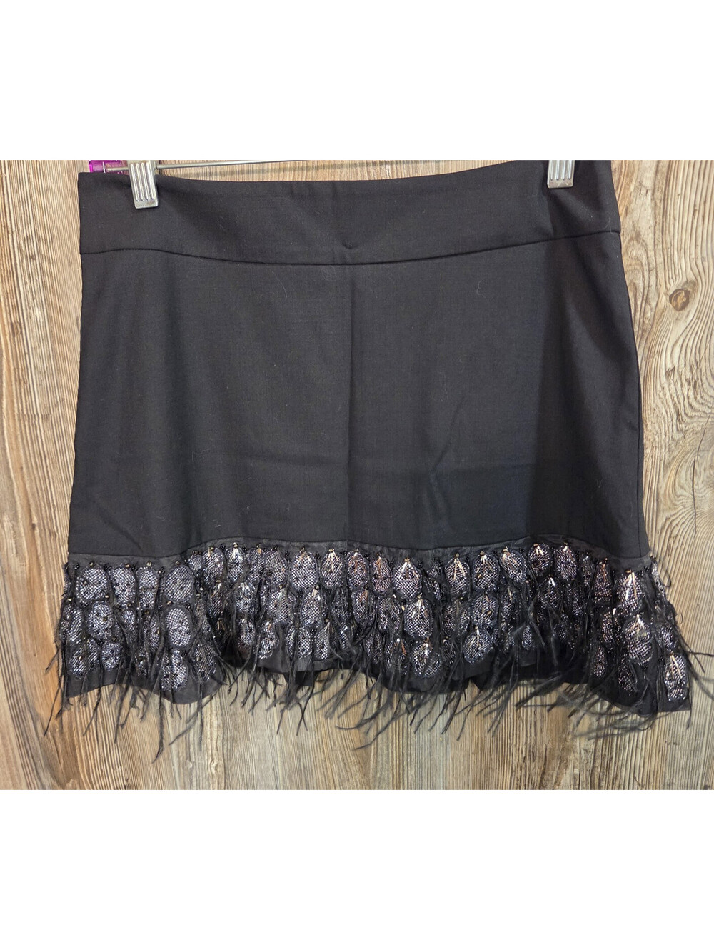 Alice + Olivia Cina Ostrich Feather Mini Skirt - Black - NEW w/ TAGS NOS 2009